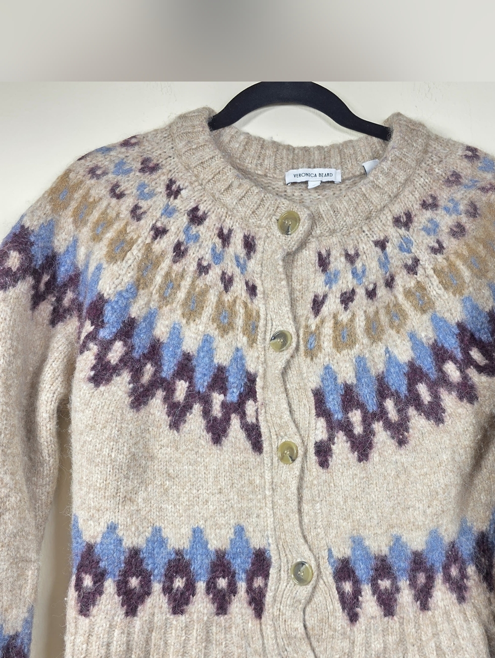 VERONICA BEARD CHRISTINA FAIRISLE CARDIGAN SIZE XL MSRP $648 - Picture 6 of 8